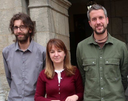 Cristina López xunto a Felipe Rivas e Rubén Arroxo, arquivo