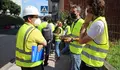 Rubén Arroxo visita con estudantes de Enxeñaría visitan a construcción da rotonda de San Eufrasio