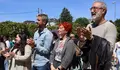 Rubén Arroxo anima á rapazada a falar en galego na festa do Correlingua, que reuniu alumnado dos centros educativos de Lugo