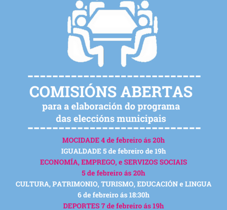 cartaz comisi&oacute;ns elaboraci&oacute;n programa electoral municipais 2019-2