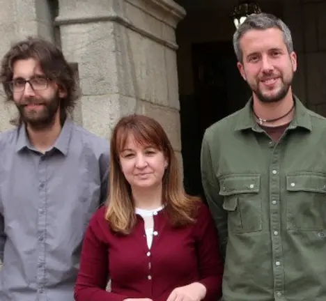 Cristina L&oacute;pez xunto a Felipe Rivas e Rub&eacute;n Arroxo, arquivo